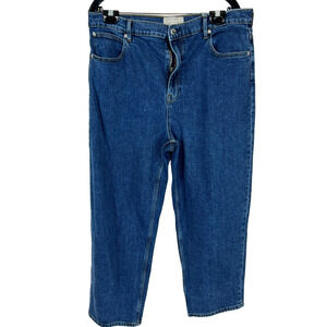 Everlane Womens 33R Blue Organic Cotton Denim Straight The Way High Jeans